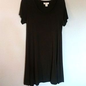 Deep olive summer tshirt type dress soft. Right above knee length